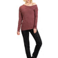 Leoni Feather Rib Long Sleeve by Threads 4 Thought in Rosewood