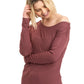 Leoni Feather Rib Long Sleeve by Threads 4 Thought in Rosewood