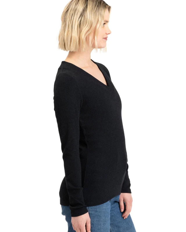 Kelly Rib V-Neck by Threads 4 Thoughts in Black