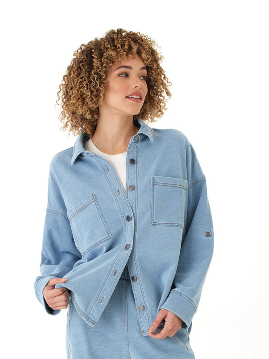 Blaire Button Down Top by Threads 4 Thought in Light Wash
