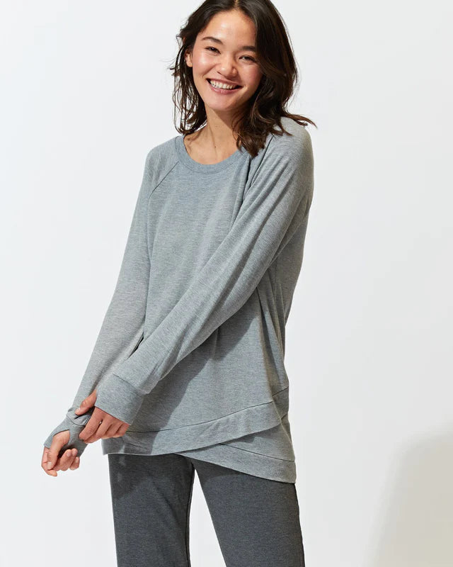 Leanna Feather Fleece Tunic by Threads 4 Thought in Heather Grey