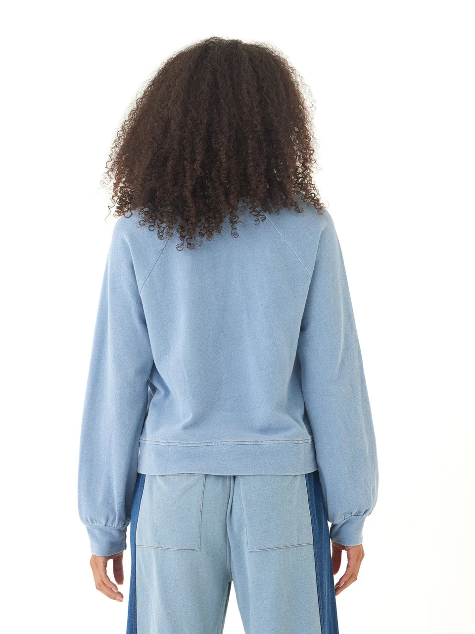 Mabel Denim Terry Raglan Pullover by Threads 4 Thought in Light Wash