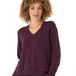 Edwina V-Neck Top by Threads 4 Thought in Ultra Maroon
