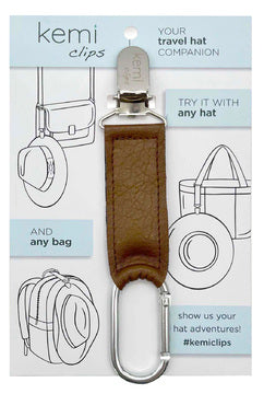 Vegan Leather Hat Clip by Kemi Clip in Saddle Brown