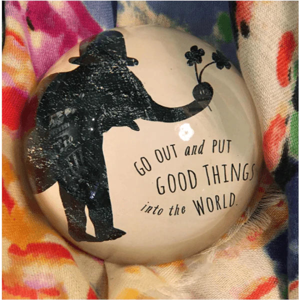"Put Good Things into the World" Paperweight by Sugarboo