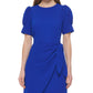 Crepe Novelty Sleeve Wrap Tie Dress by Vince Camuto in Coblat