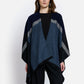 Villandry Open Poncho by Maison Lurex in Navy/Black