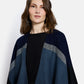 Villandry Open Poncho by Maison Lurex in Navy/Black