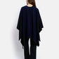 Villandry Open Poncho by Maison Lurex in Navy/Black
