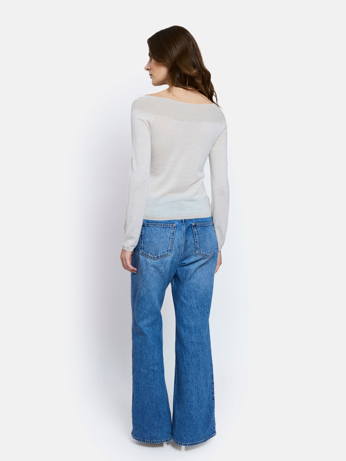 Vivienne Off-Shoulder Long Sleeves Top by Maison Lurex in Ecru