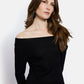 Vivienne Off-Shoulder Long Sleeves Top by Maison Lurex in Black