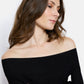 Vivienne Off-Shoulder Long Sleeves Top by Maison Lurex in Black