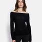 Vivienne Off-Shoulder Long Sleeves Top by Maison Lurex in Black
