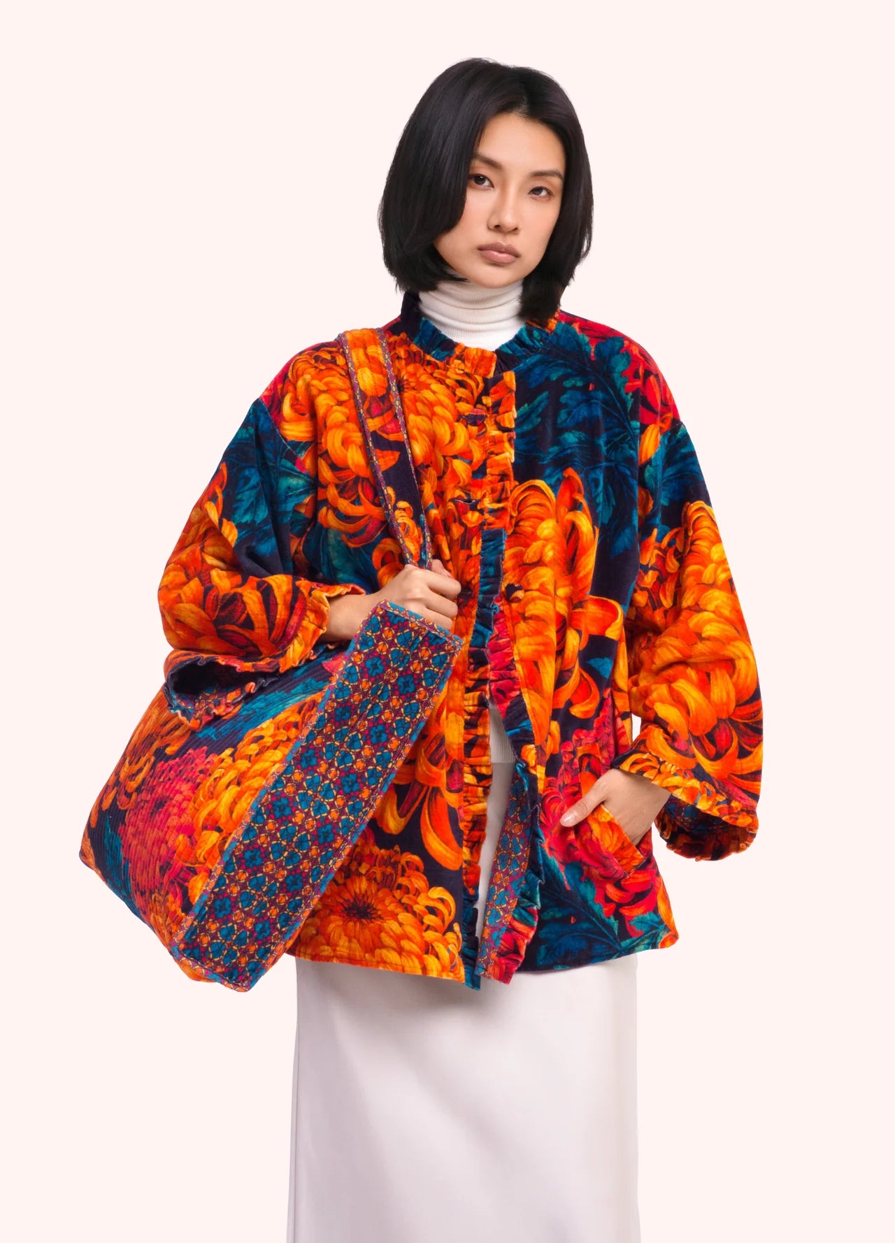 Lux Velvet Quilted Tote by Powder Design in Chrysanthemum