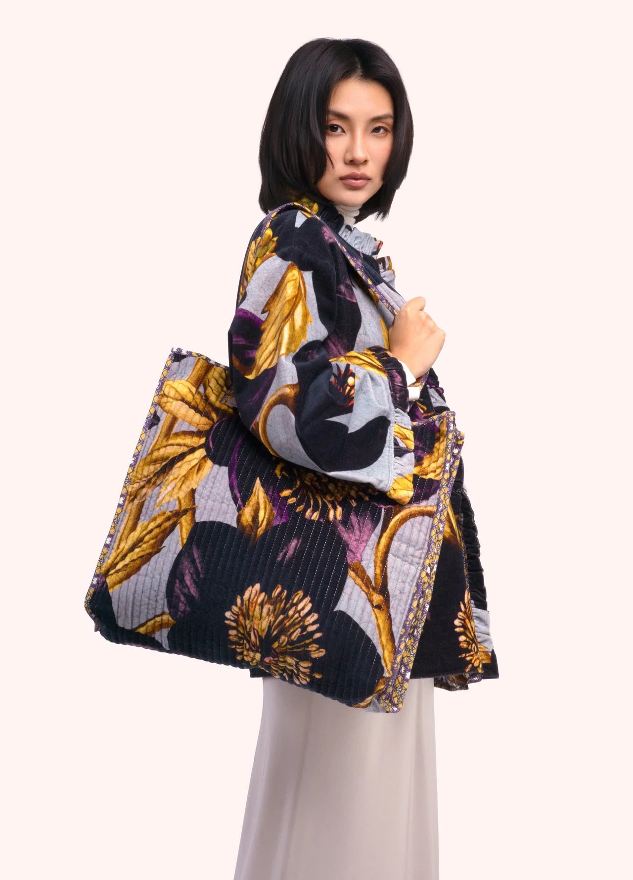 Lux Velvet Quilted Tote by Powder Design in Hellebore