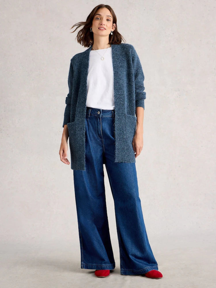 Erin Long Line Cardigan by White Stuff in Dark Blue