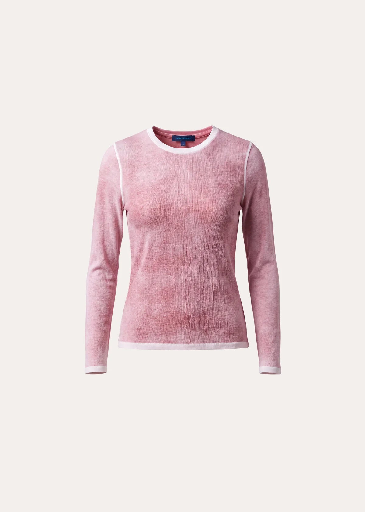 Reverse Spray Lightweight Crew Tee by Patrick Assaraf in Red Earth