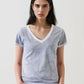 Short Sleeve Pima Classic V-Neck Tee by Patrick Assaraf in Pacific Blue
