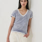 Short Sleeve Pima Classic V-Neck Tee by Patrick Assaraf in Pacific Blue