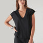 Short Sleeve Iconic V-Neck Dolman Tee by Patrick Assaraf in Black