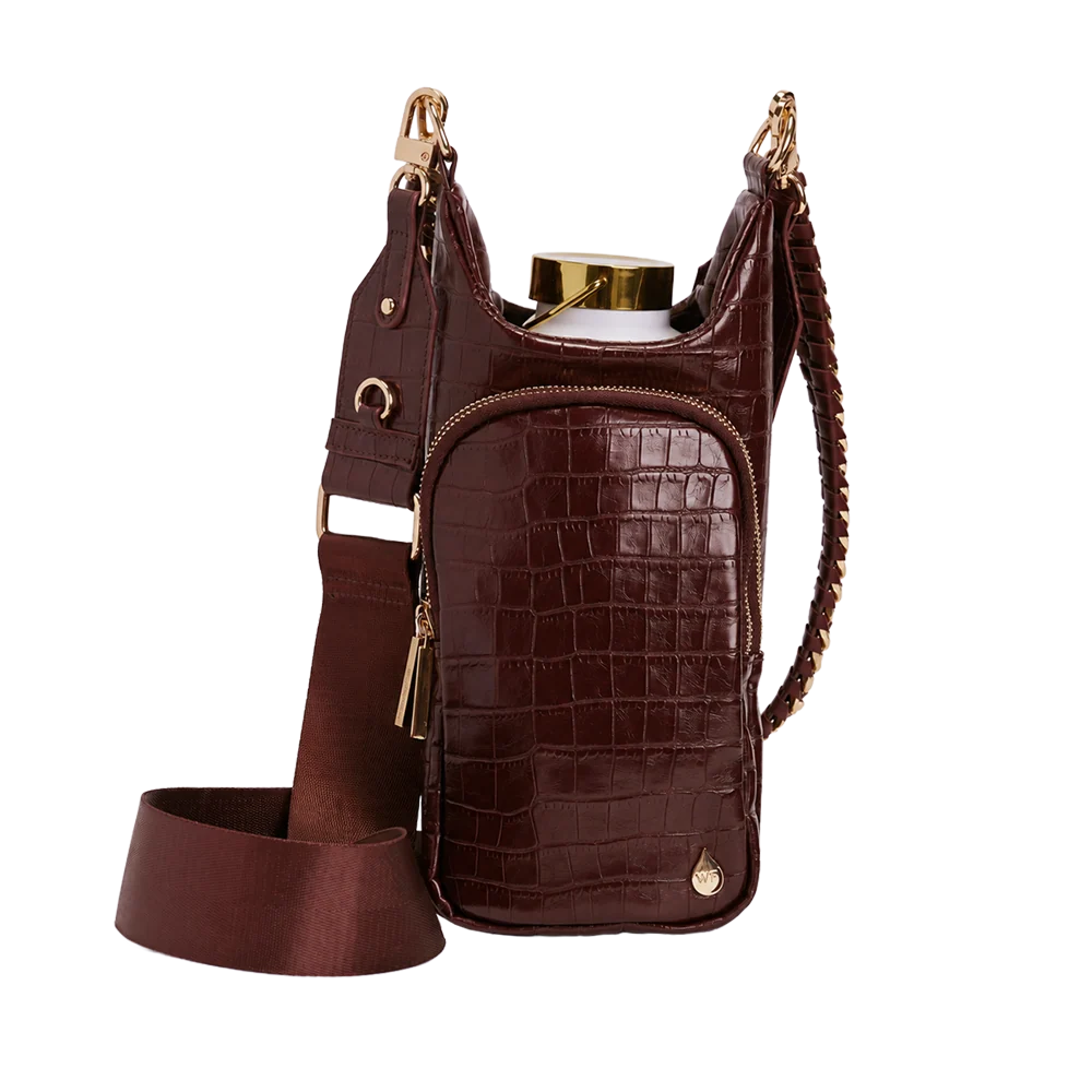 Faux Croc Hydrobag by Wanderfull in Merlot