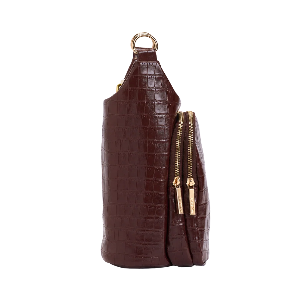 Faux Croc Hydrobag by Wanderfull in Merlot