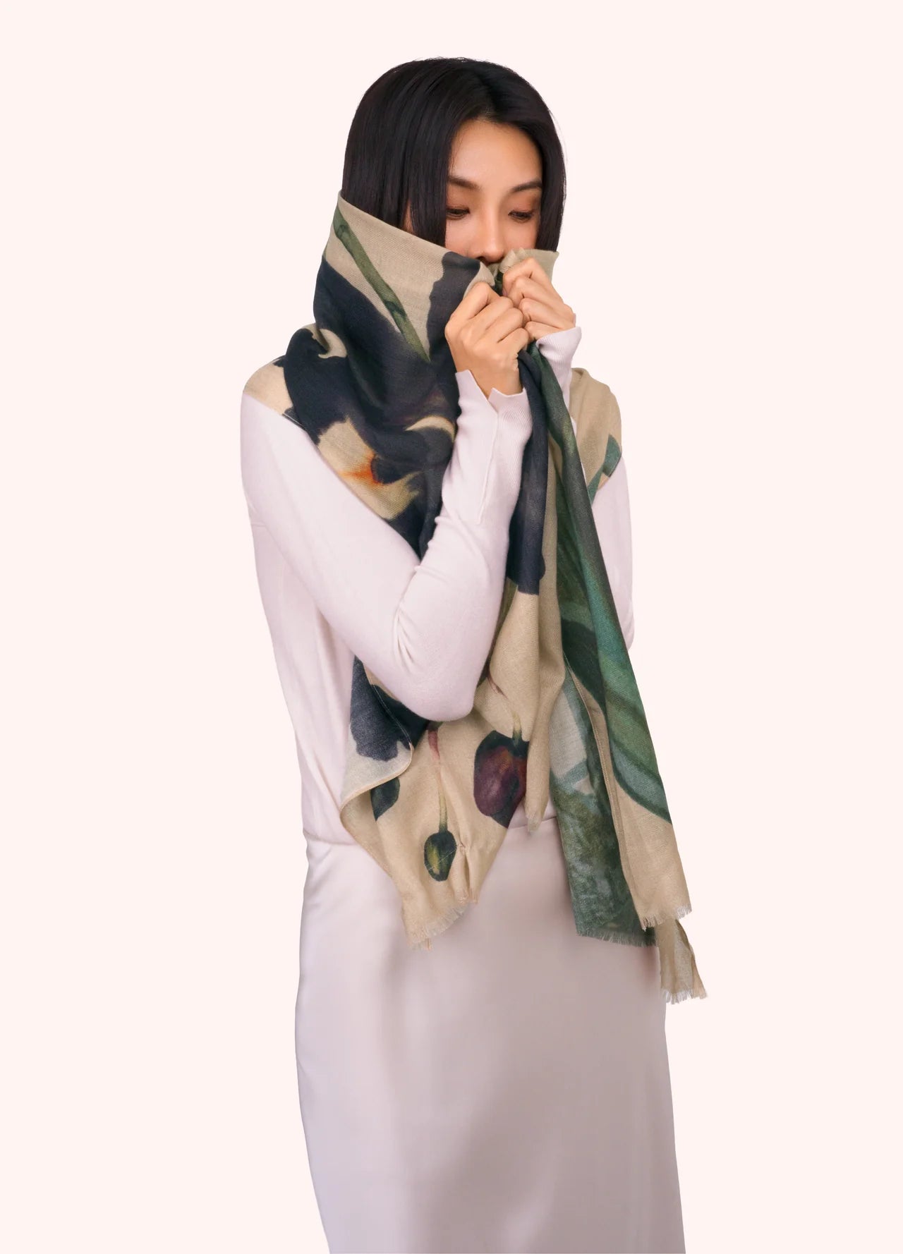 Wool Wrap Scarf by Powder Design in Midnight Orchid