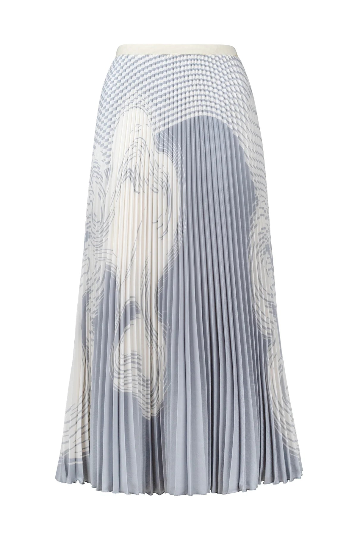 Diana Arabesque Pleated Skirt by Wild Cosmos in Ice Grey