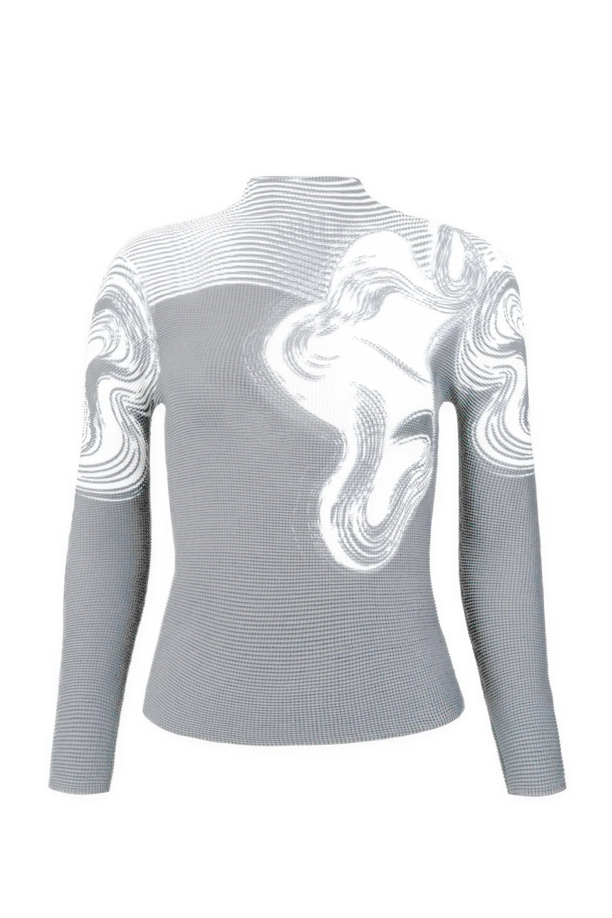 Diana Arabesque 3D Honeycomb Top by Wild Cosmos in Ice Grey