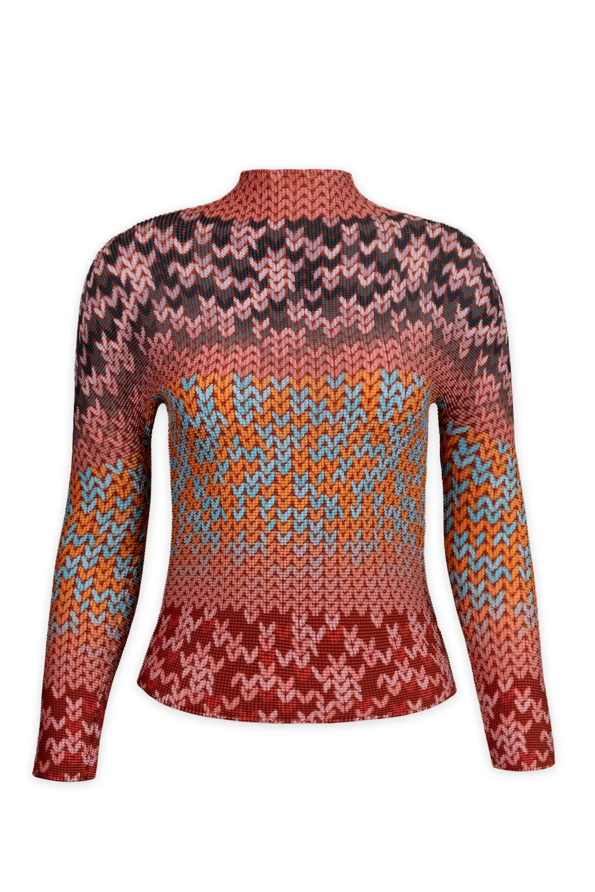 Sienna Bohemian 3D Honeycomb Texture Top by Wild Cosmos in Red Multi