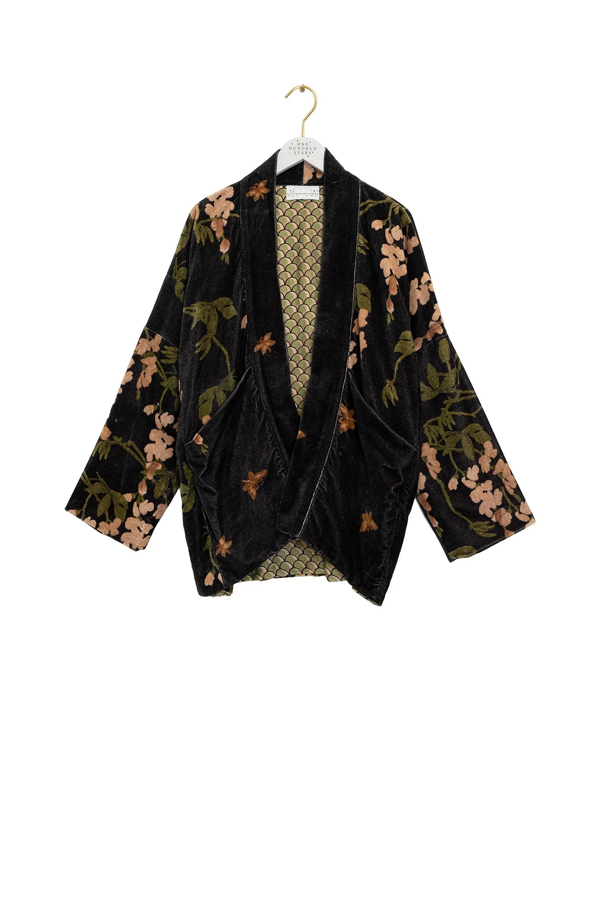 Velvet Pocket Jacket by One Hundred Stars in Wisteria Black