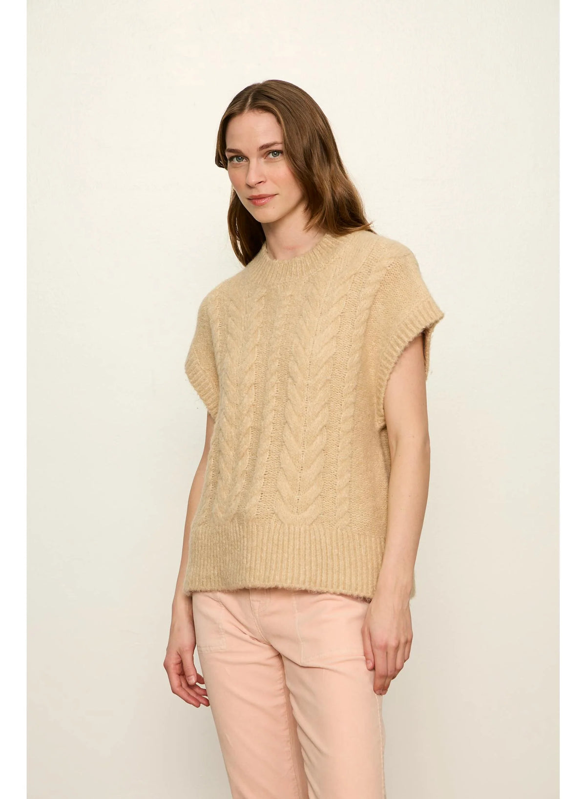 Cable Sweater Shell by Sanctuary in Light Goldie