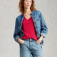 Susie V Neck Linen Tee by White Stuff in Dark Pink