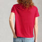 Susie V Neck Linen Tee by White Stuff in Dark Pink