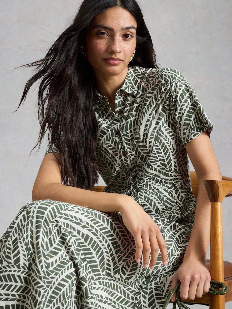 Rua Jersey Shirt Dress by White Stuff in Green