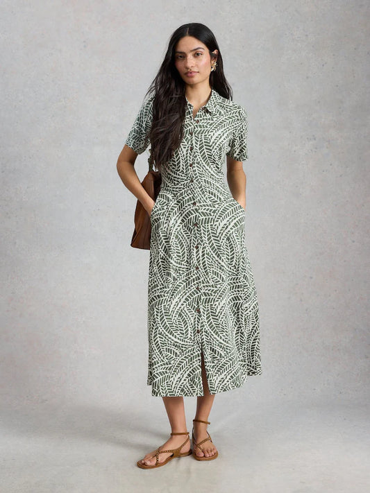 Rua Jersey Shirt Dress by White Stuff in Green