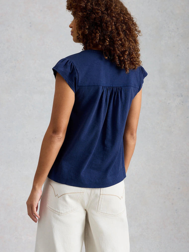 Amelia Embroidery Top by White Stuff in Indigo Blue