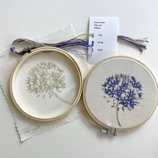 DIY Embroidery Kit by Kate Wyatt Fine Art in Allium