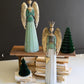 Set of Two Painted Metal Christmas Angels by Kalalou