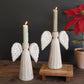 Set of Two Grey-Wash Clay Angel Taper Candle Holder by Kalalou