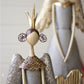 Set of Two Gold & Grey Christmas Angels Holding Heart & Star by Kalalou