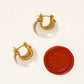 Roselle 18K Gold Non-Tarnish Teardrop Hoop Earring by Flanerie by MAIQ in White