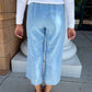 Easy Crop Linen Pant by Cut Loose in Bell Flower