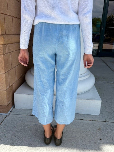 Easy Crop Linen Pant by Cut Loose in Bell Flower