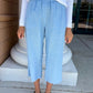 Easy Crop Linen Pant by Cut Loose in Bell Flower