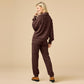 DreamTech Zip Mock Neck w/Pant Set by Softies in Espresso
