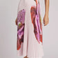 Agata Coral Print Pleated Skirt Wild Cosmos in Petal Pink