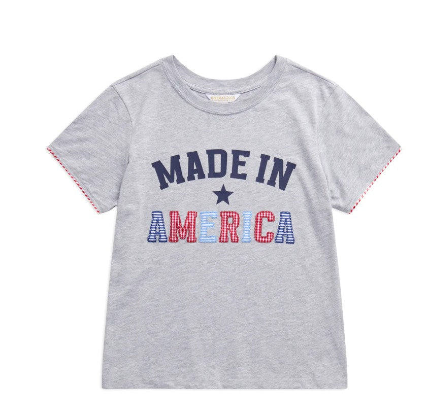 Made in America Relaxed Tee by Shiraleah in Gray