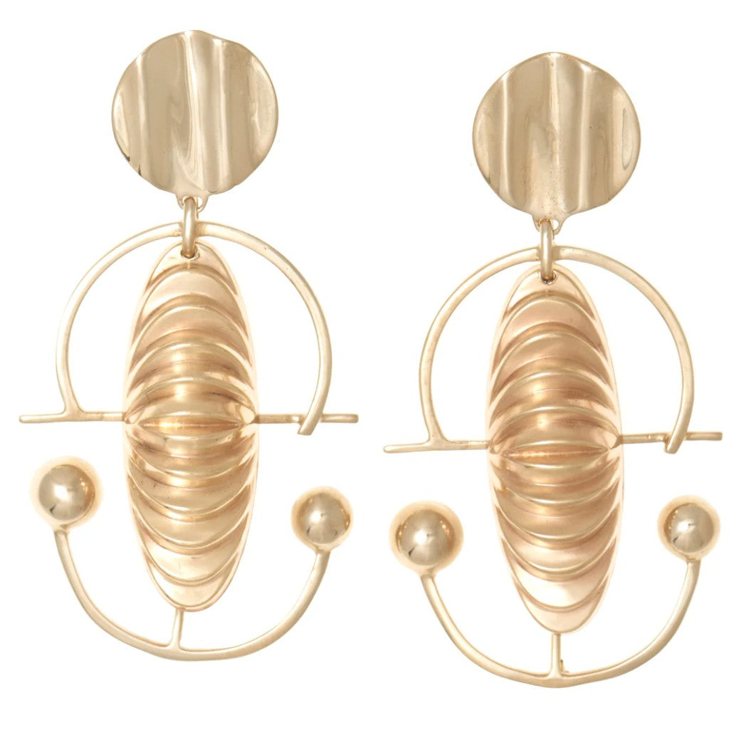 Ashoka Earring by Castlecliff in Brass