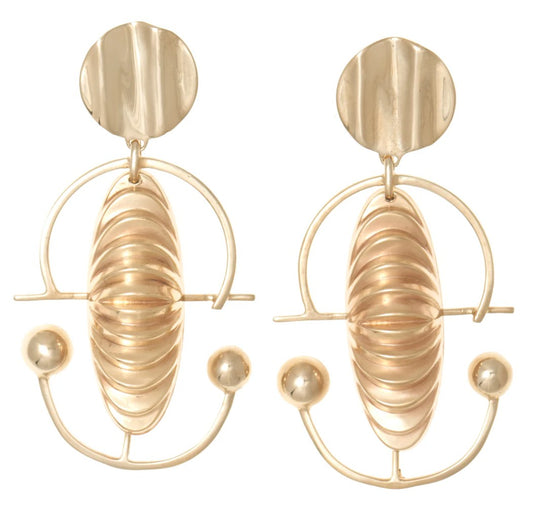 Ashoka Earring by Castlecliff in Brass